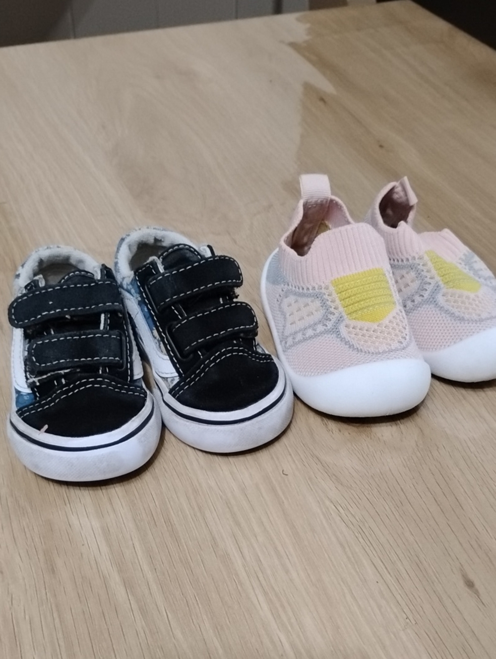 Kids Black Velcro Canvas Sneakers